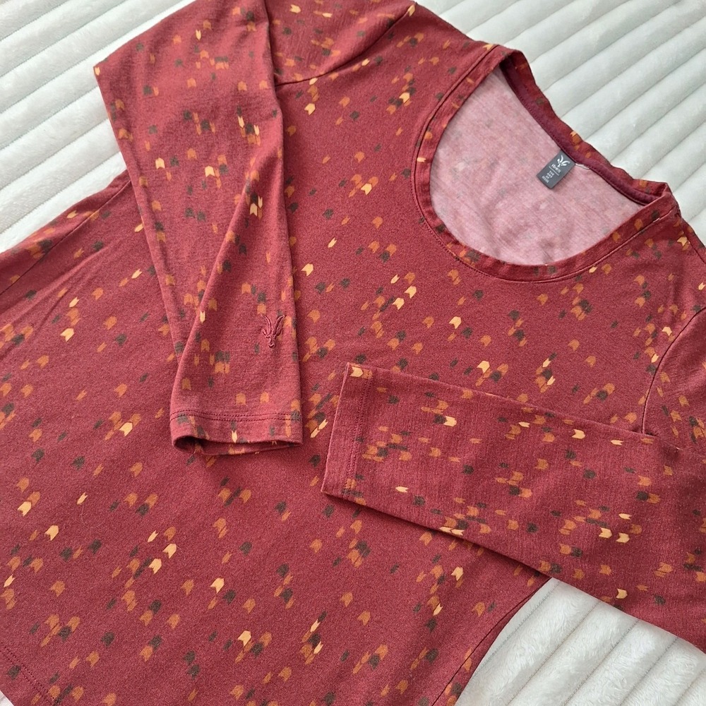 Ibex Wool L/S Scoop Neck Shirt Womens‎ L Multi Aztec Southwest Base Layer
